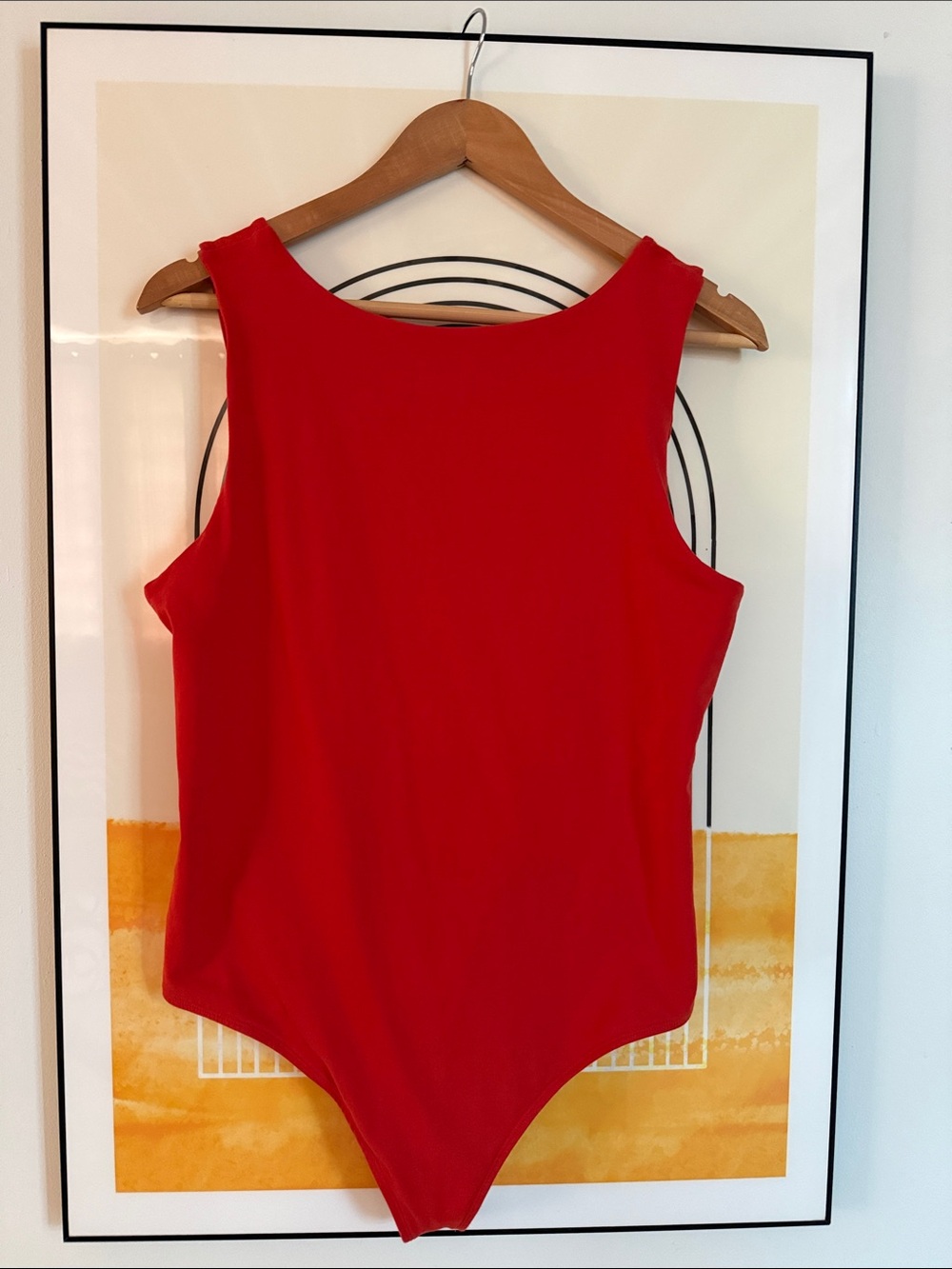 Express Red/Red Orange Body Contour Bodysuit Light Compression Women's